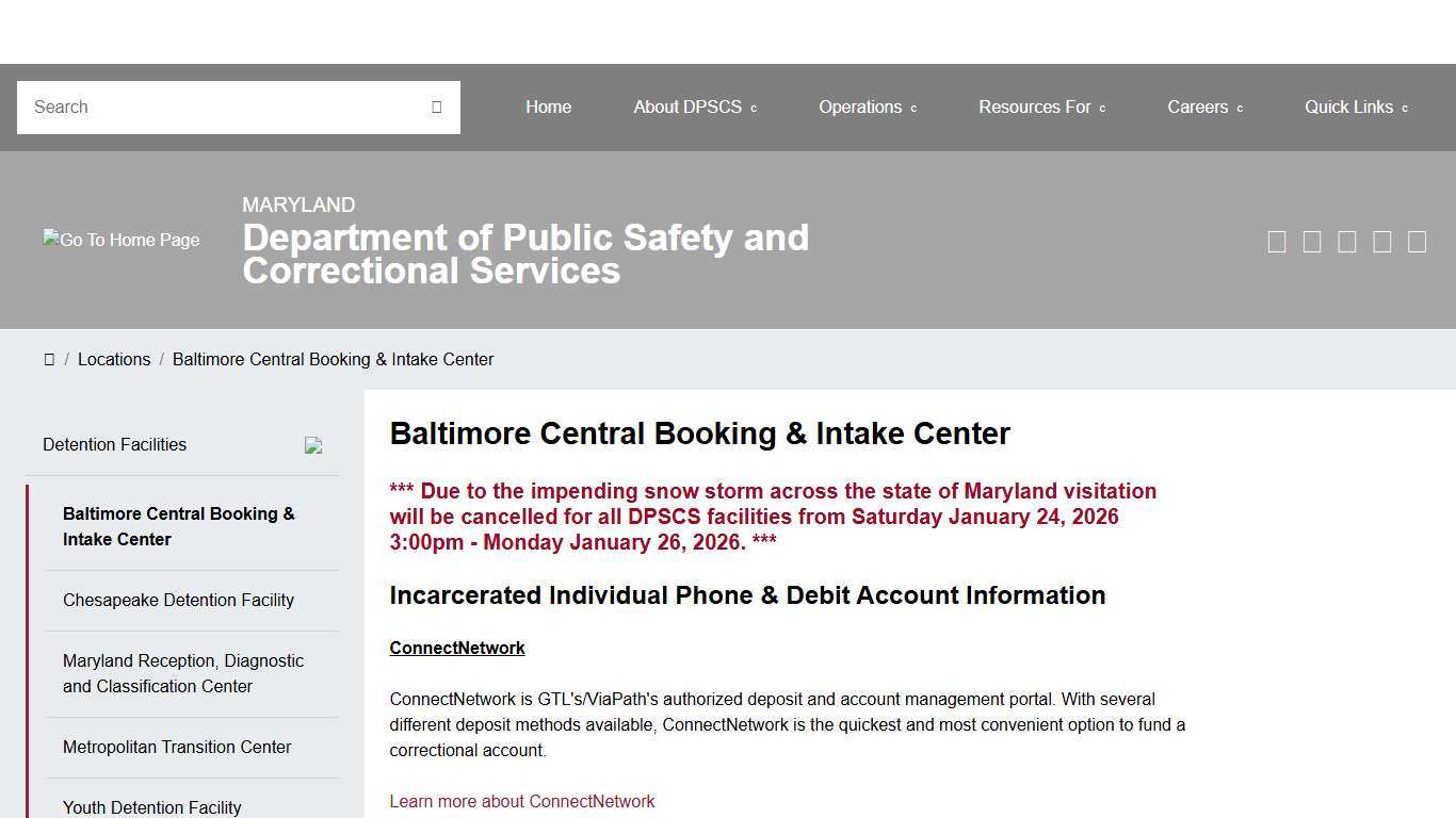DPSCS - Baltimore Central Booking & Intake Center